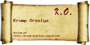 Krump Orsolya névjegykártya